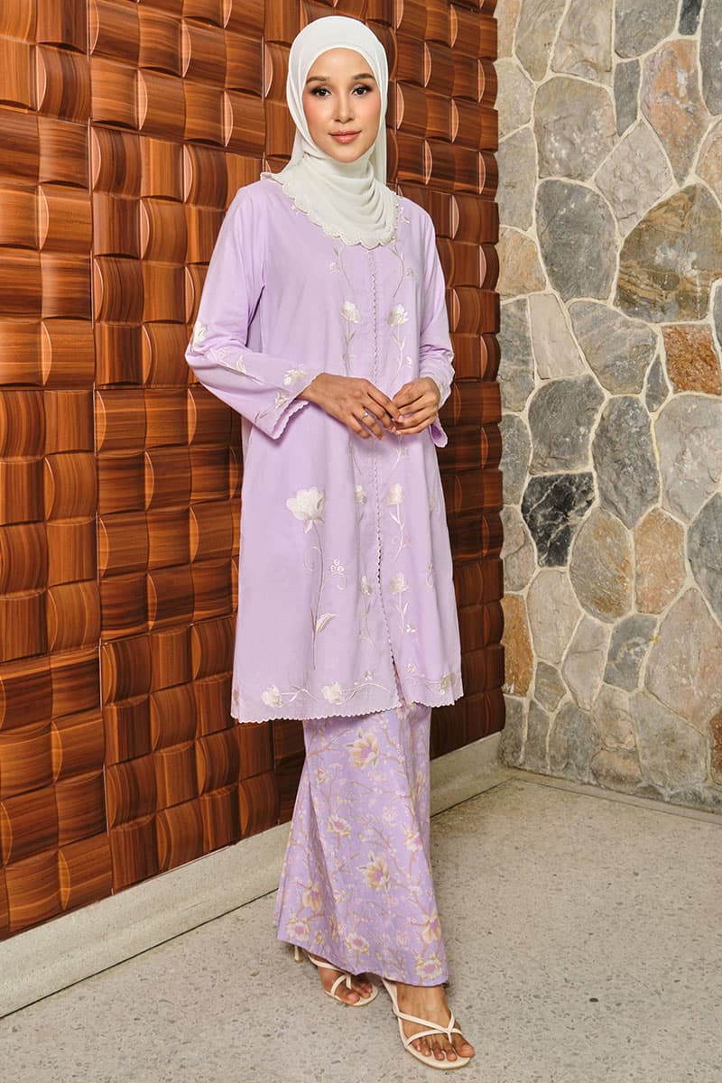 COTTON Larasti Blouse & Skirt - Lilac - Image 3