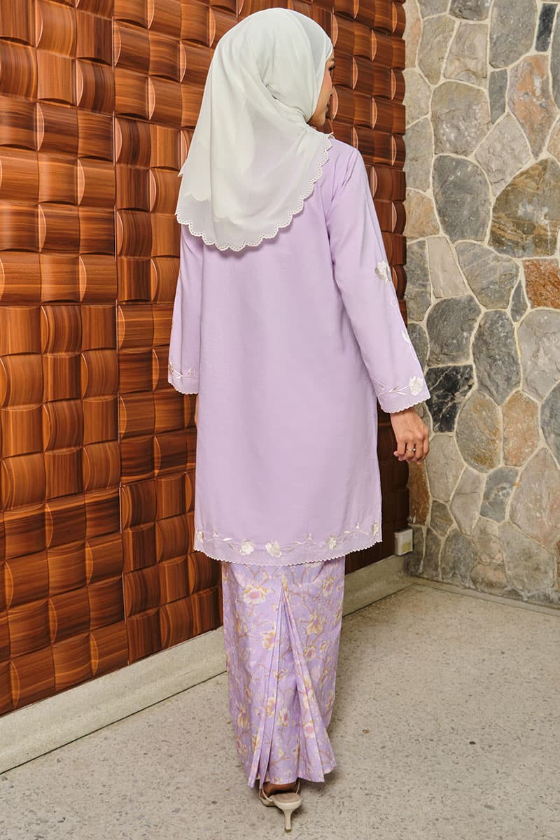 COTTON Larasti Blouse & Skirt - Lilac - Image 4