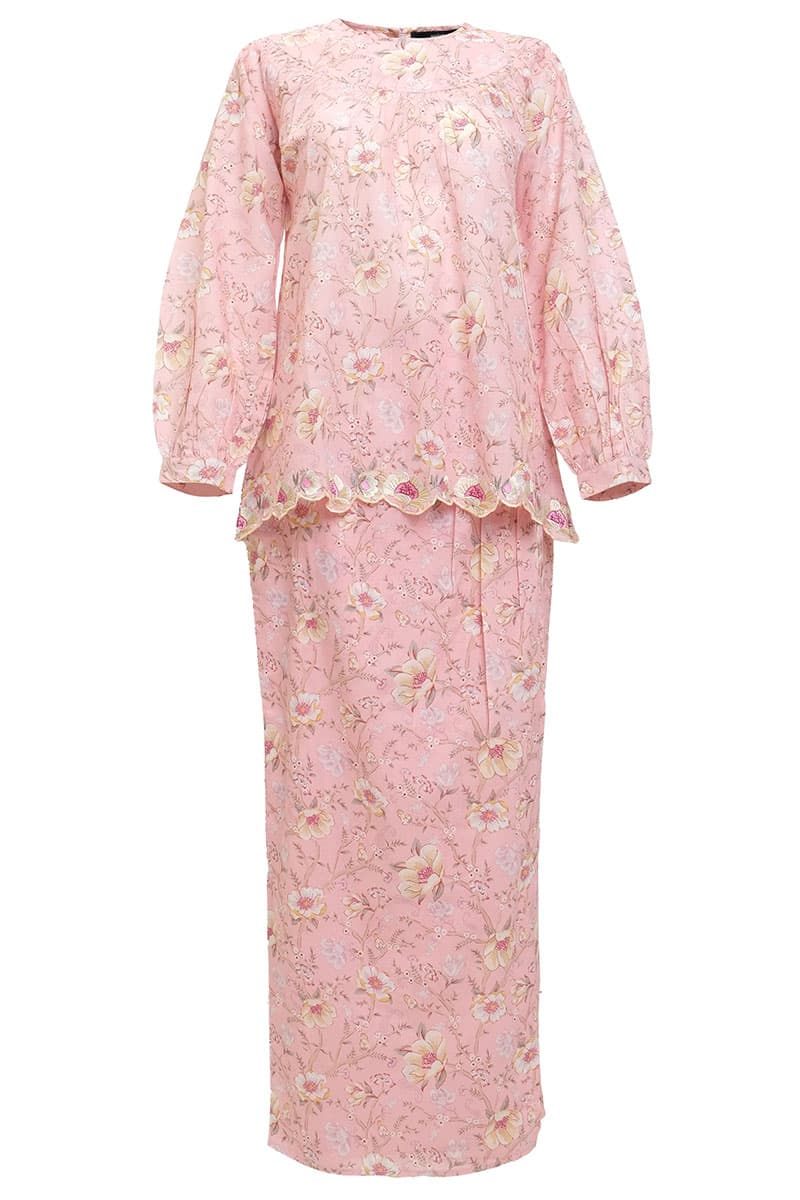COTTON Rukma Blouse & Skirt - Pink Blossom - Image 2