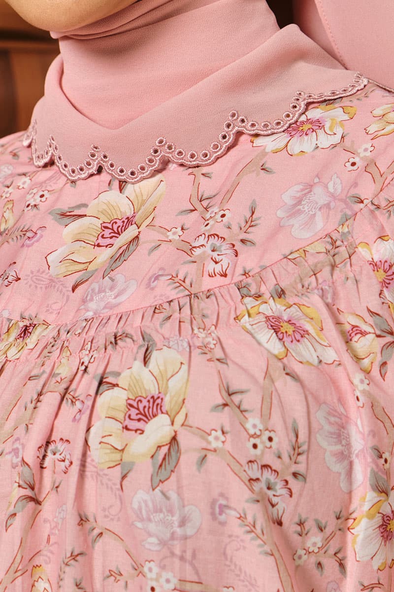 COTTON Rukma Blouse & Skirt - Pink Blossom - Image 6