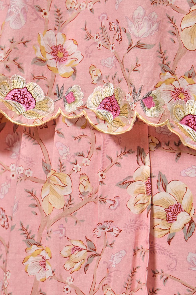COTTON Rukma Blouse & Skirt - Pink Blossom - Image 7