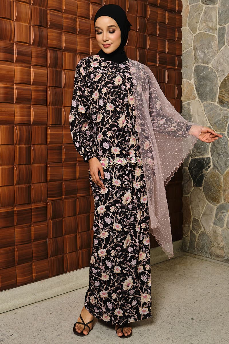 COTTON Rukma Blouse & Skirt - Black - Image 1