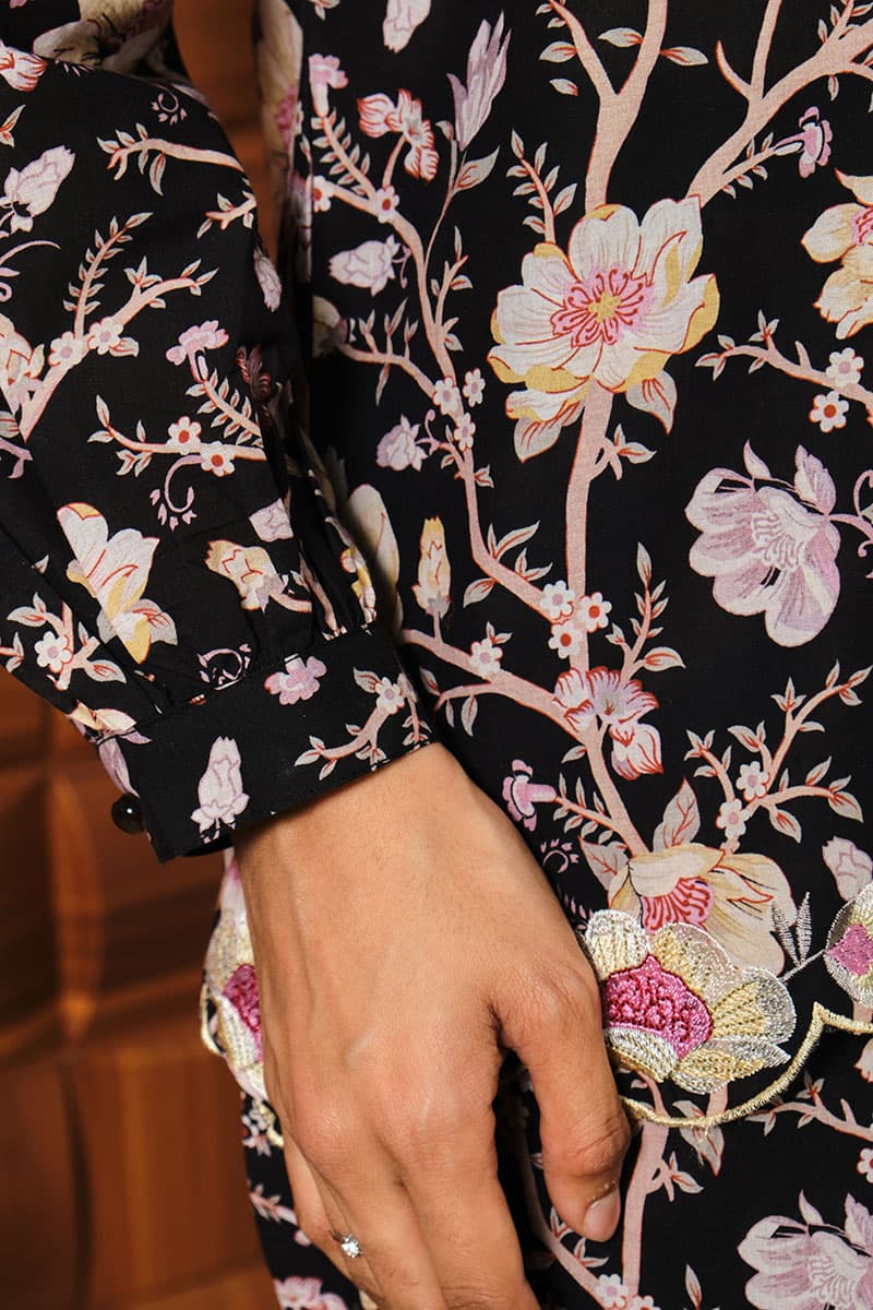 COTTON Rukma Blouse & Skirt - Black - Image 5