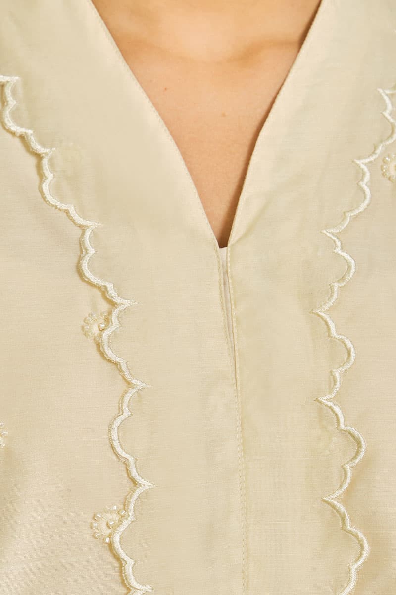 PRE-ORDER COTTON Ranindra Blouse & Skirt - Champagne - Image 6