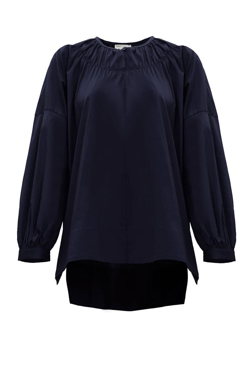 Daliah Drop Shoulder Blouse - Midnight Blue - Image 2