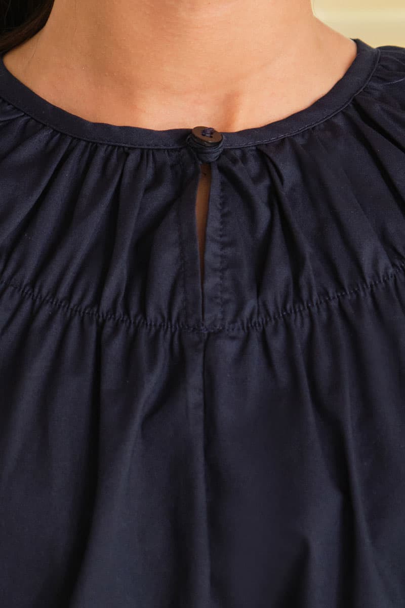 Daliah Drop Shoulder Blouse - Midnight Blue - Image 5