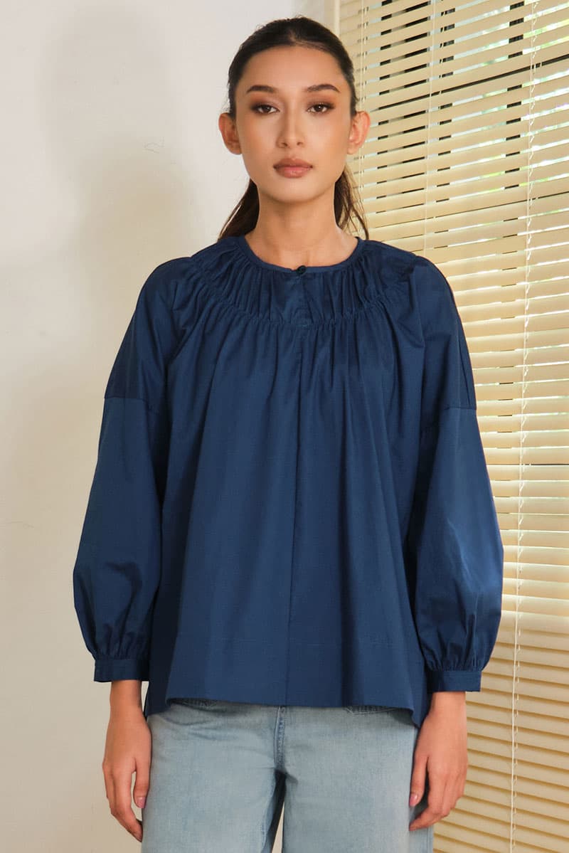 Daliah Drop Shoulder Blouse - Teal - Image 1