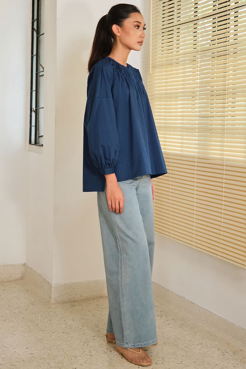 Daliah Drop Shoulder Blouse - Teal - Image 3