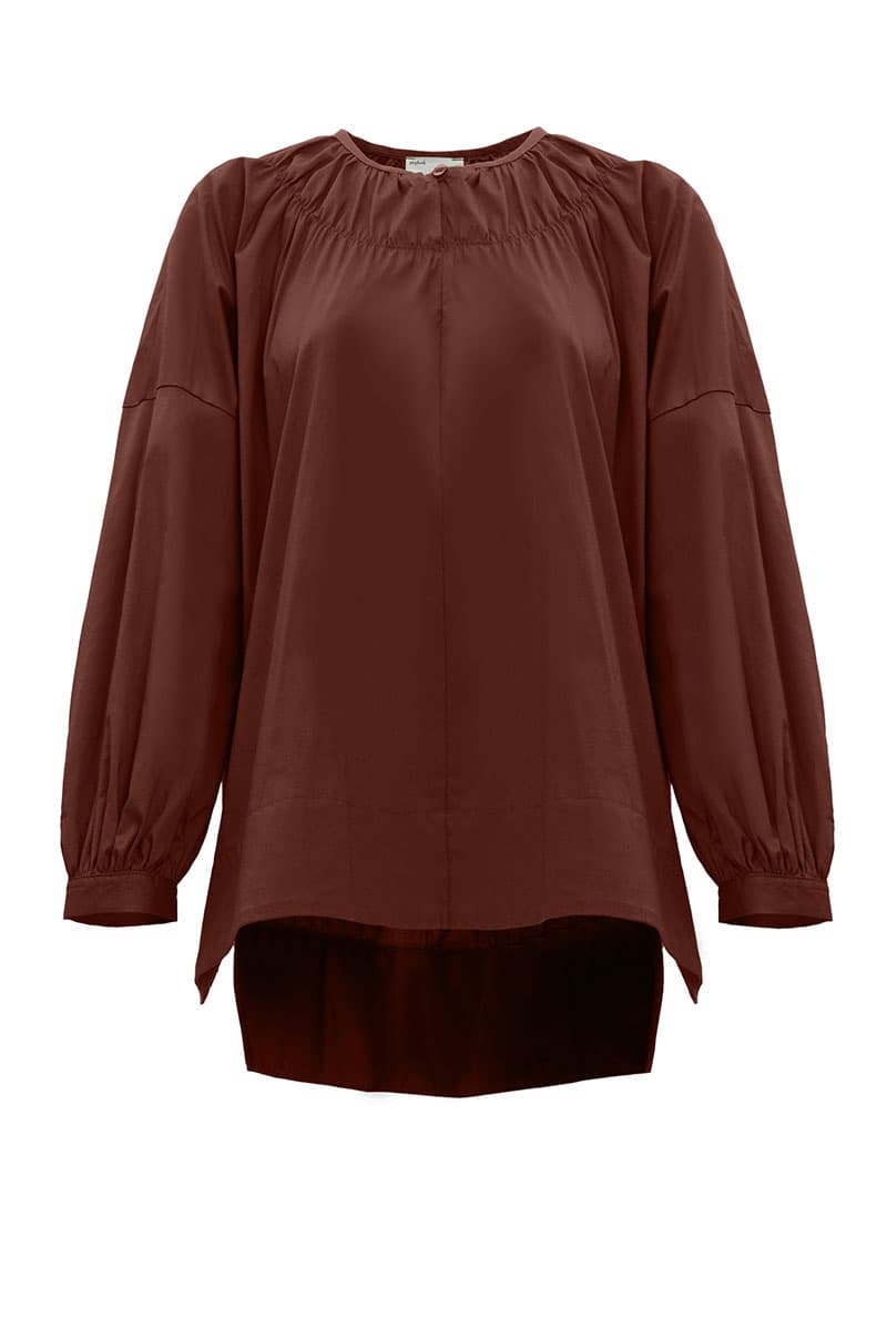 Daliah Drop Shoulder Blouse - Cocoa - Image 2