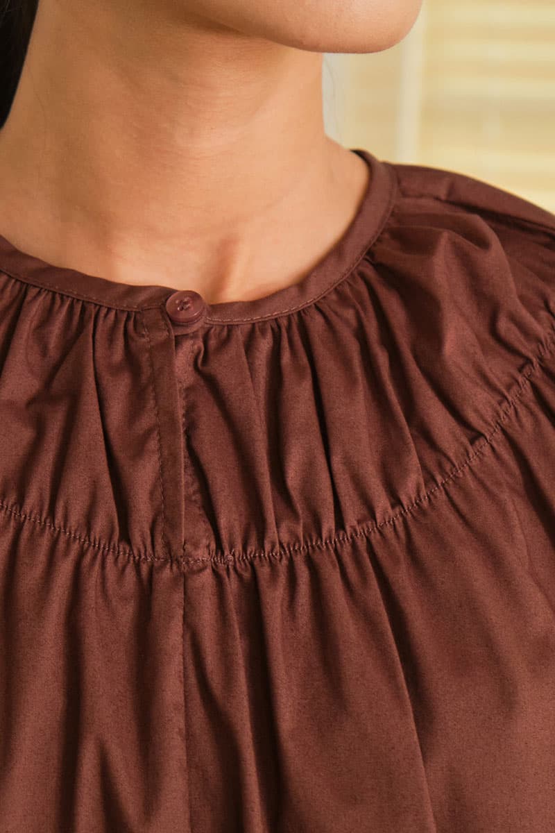 Daliah Drop Shoulder Blouse - Cocoa - Image 5