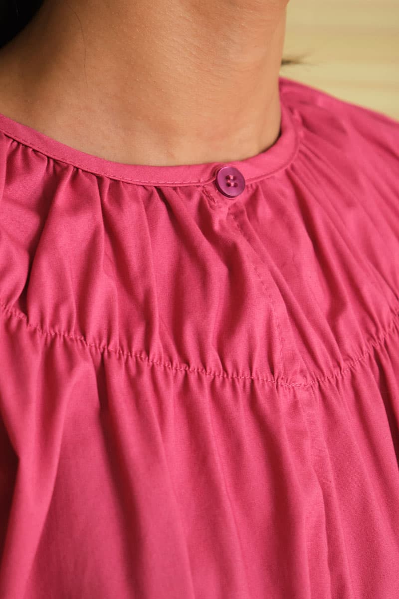 Daliah Drop Shoulder Blouse - Hibiscus - Image 5
