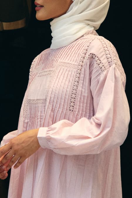Dean Drop-Shoulder Blouse - Pale Pink