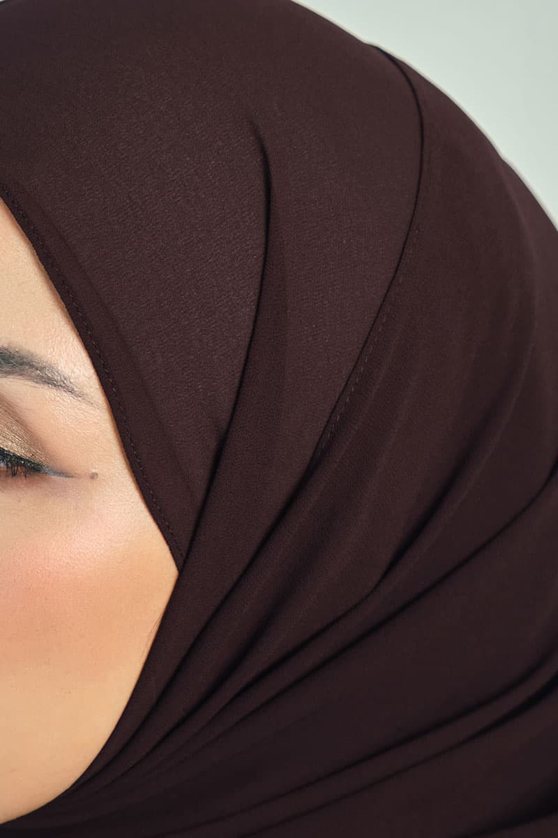 Aida Chiffon Tudung Headscarf - Dark Chestnut - Image 3
