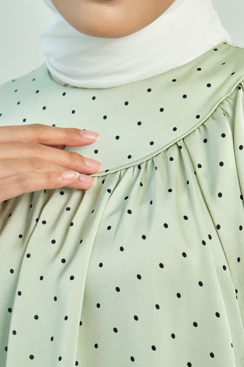 Bradley Flared Blouse - Mint Polka - Image 5