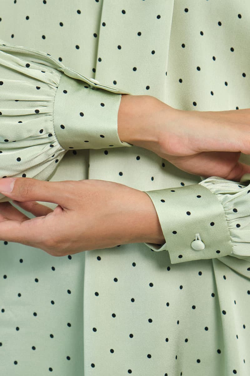 Bradley Flared Blouse - Mint Polka - Image 6