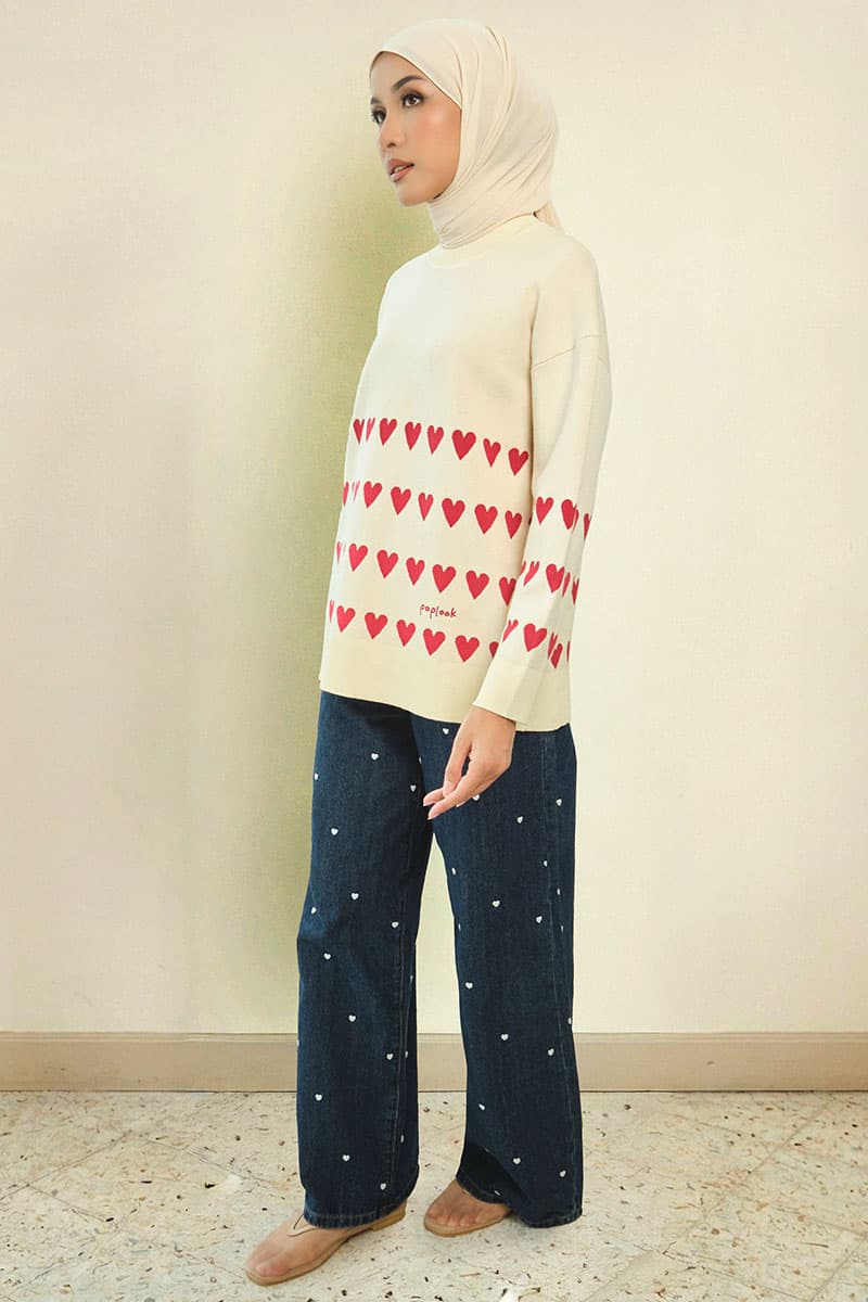 Giselle Drop-Shoulder Sweater - Cream - Image 3