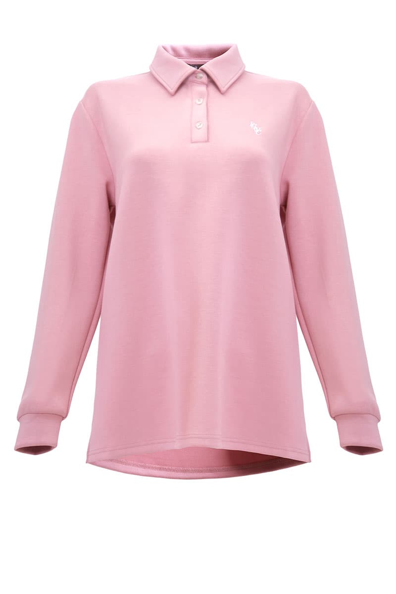 Victor Drop Shoulder Polo Shirt - Dusty Rose - Image 2