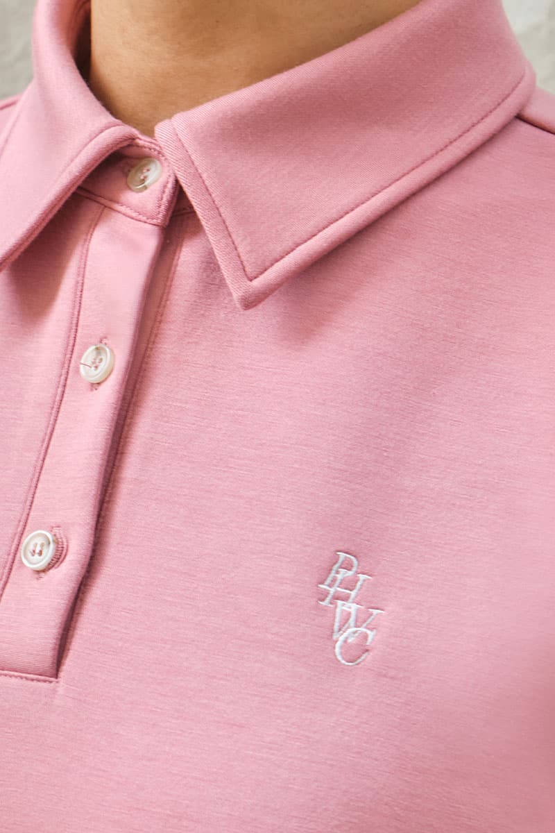 Victor Drop Shoulder Polo Shirt - Dusty Rose - Image 5