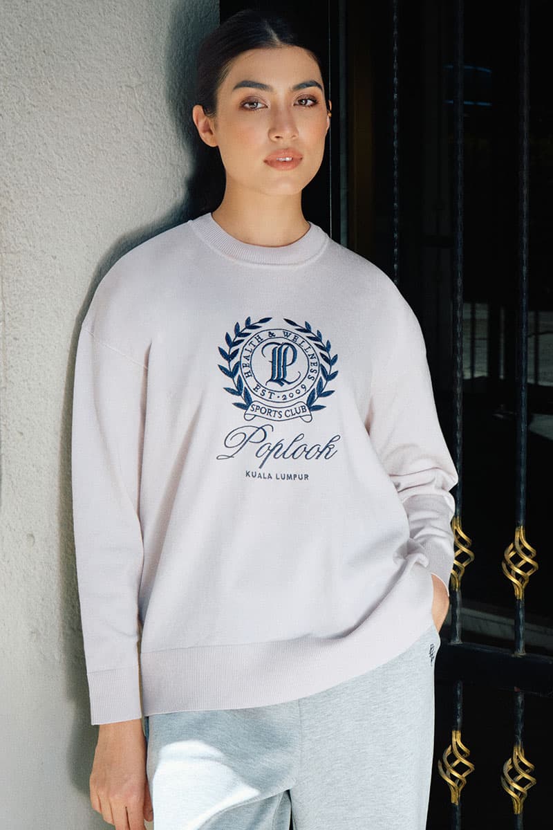 League Drop Shoulder Sweatshirt - Silver - Image 1