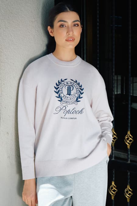 League Drop Shoulder Sweatshirt - Silver