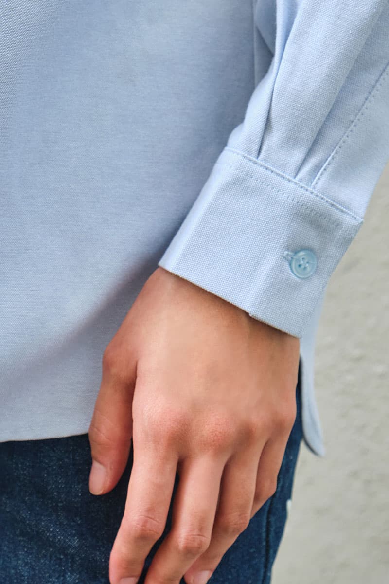 Elite Front Button Shirt - Powder Blue - Image 6