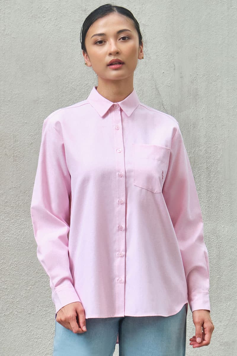 Elite Front Button Shirt - Taffy Pink - Image 1