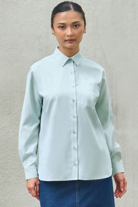 Elite Front Button Shirt - Apple Mint