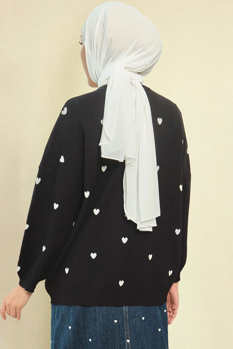Camelia Drop-Shoulder Cardigan - Black - Image 4