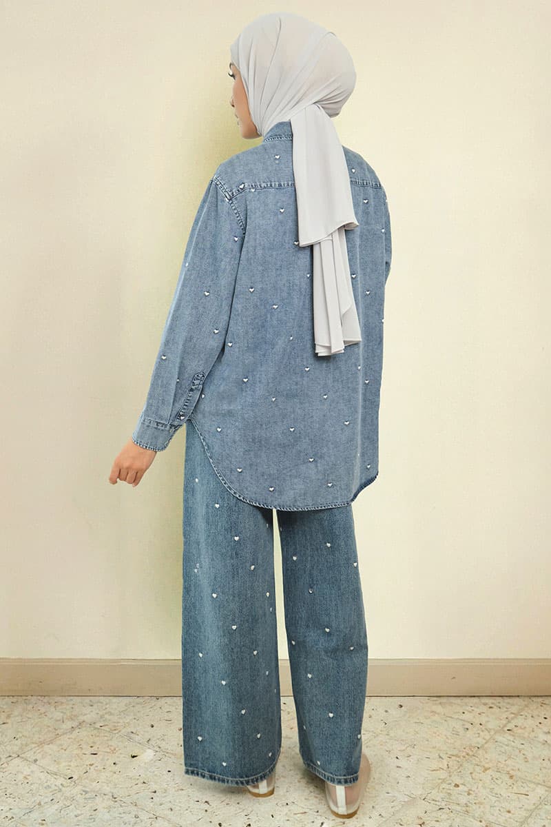COTTON Alexi Wide-Legged Jeans - Light Wash - Image 4