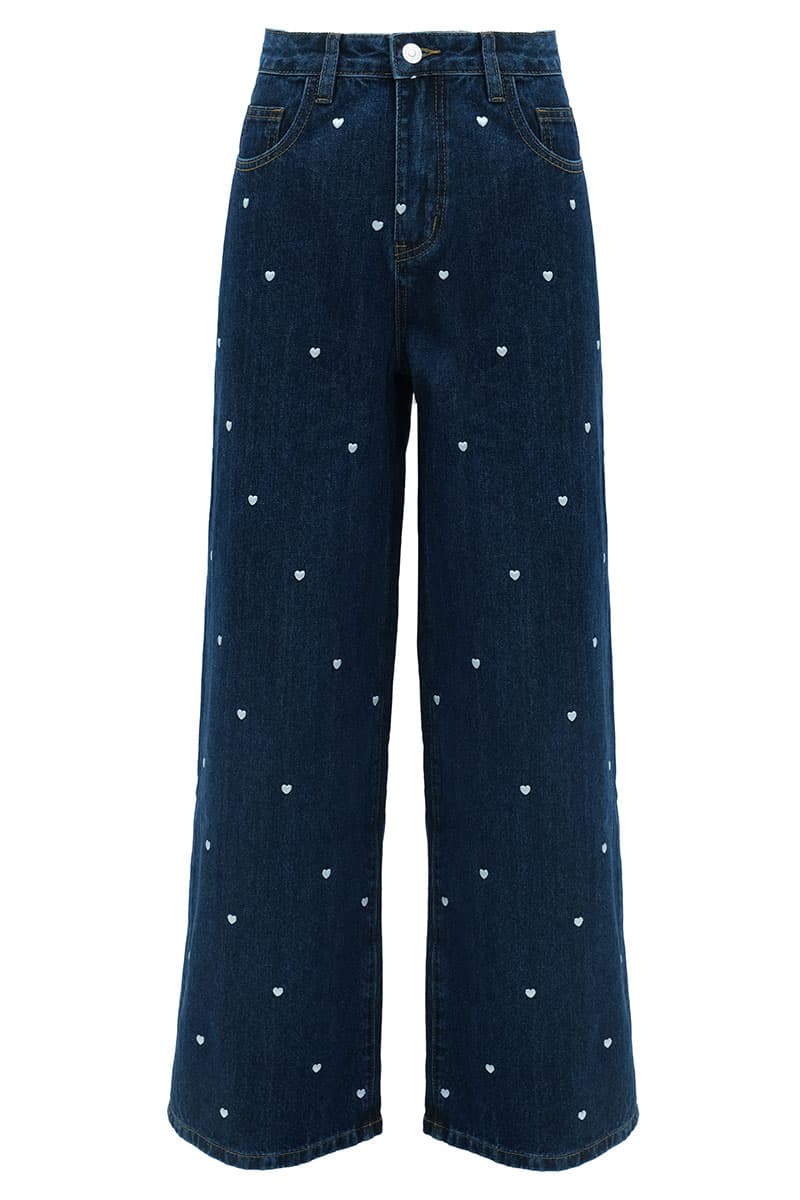 COTTON Alexi Wide-Legged Jeans - Dark Wash - Image 2