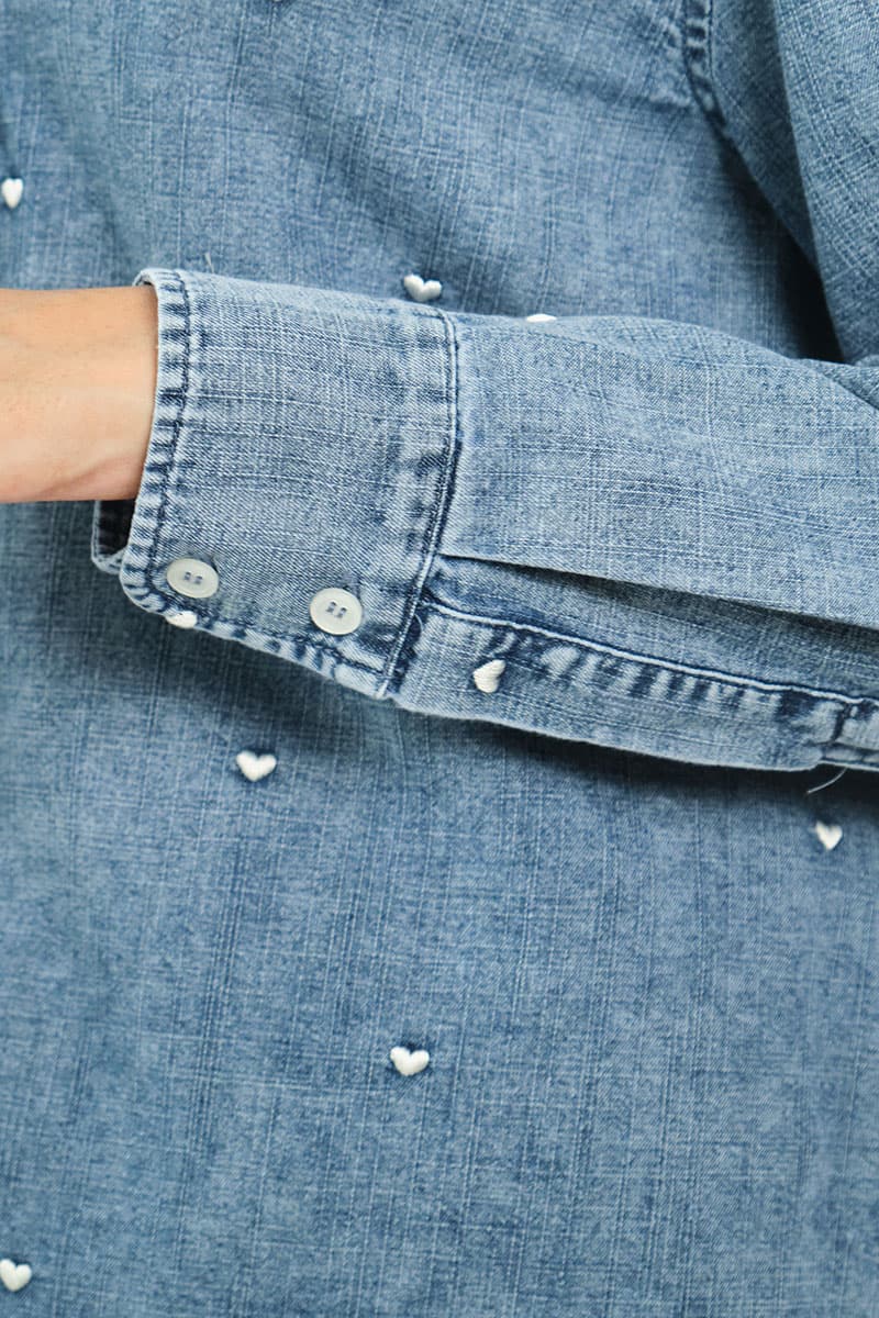 Lana Front Button Shirt - Light Wash - Image 6