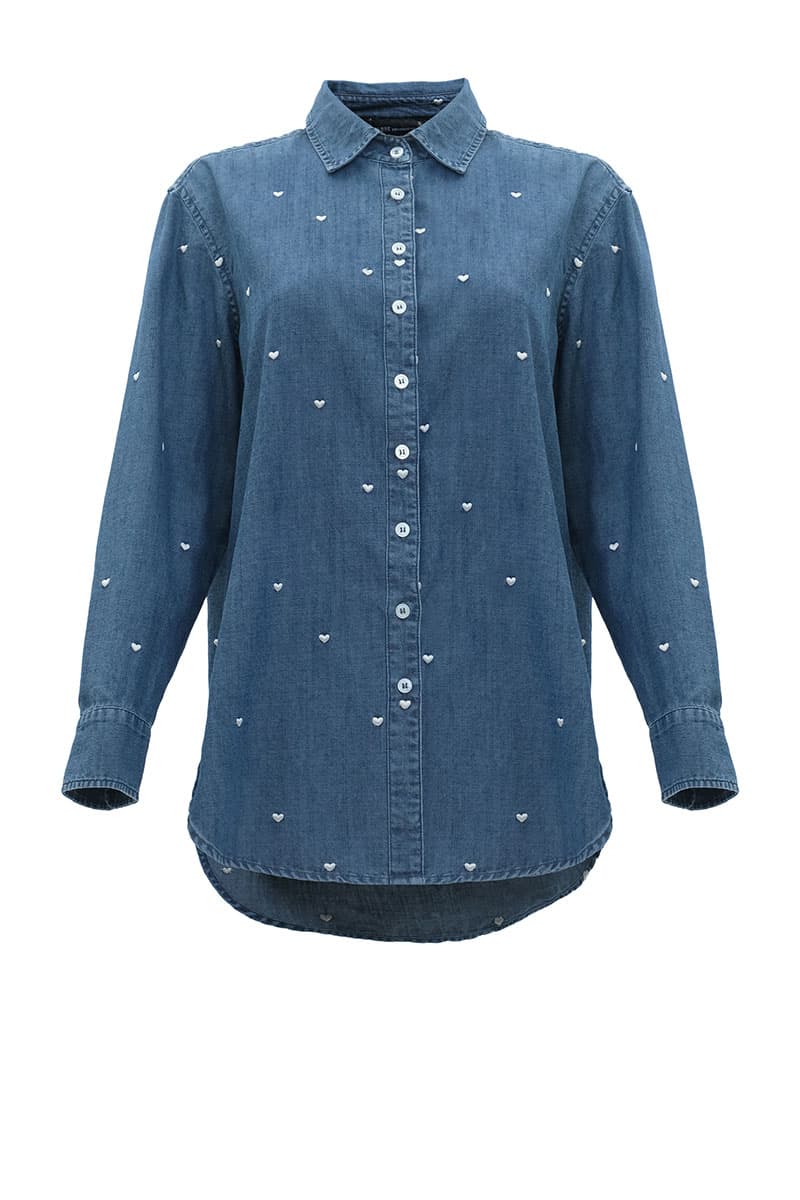 Lana Front Button Shirt - Dark Wash - Image 2