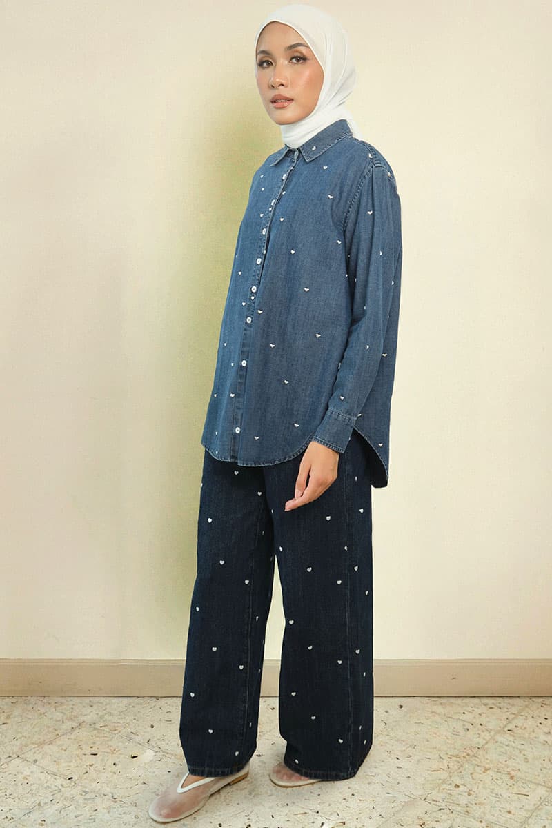Lana Front Button Shirt - Dark Wash - Image 3