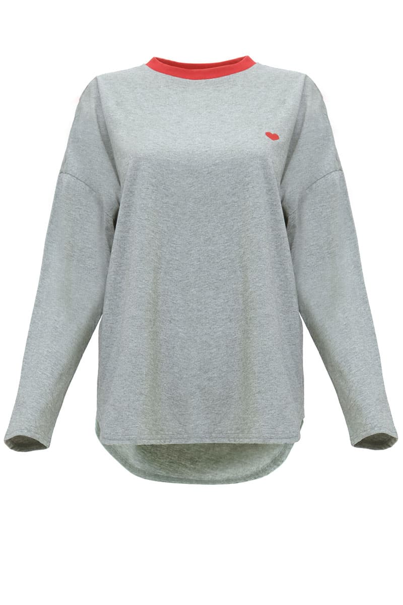 Irina Round Neck Tee - Heather Grey - Image 2