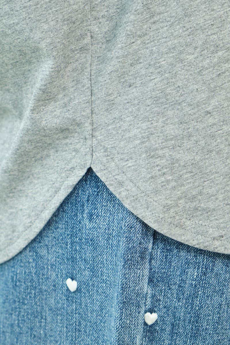 Irina Round Neck Tee - Heather Grey - Image 6