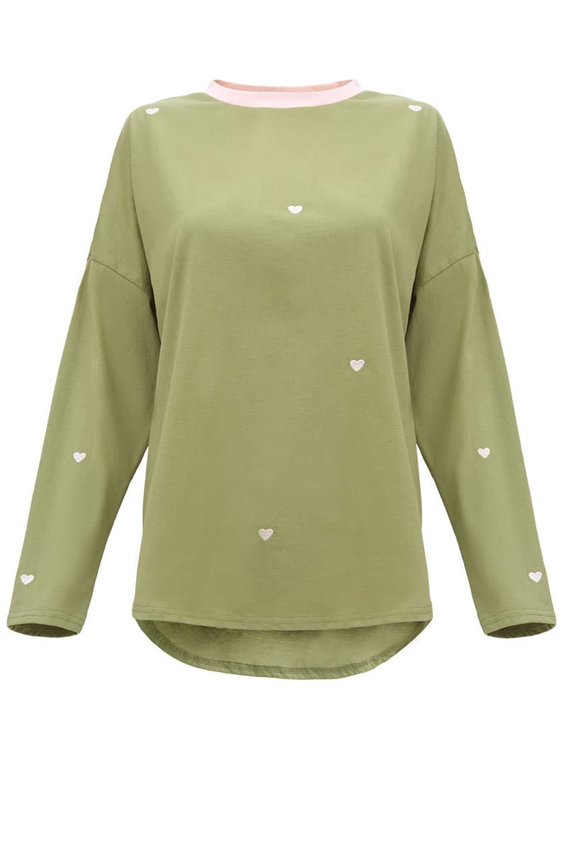 Soffia Round Neck Tee - Matcha - Image 2