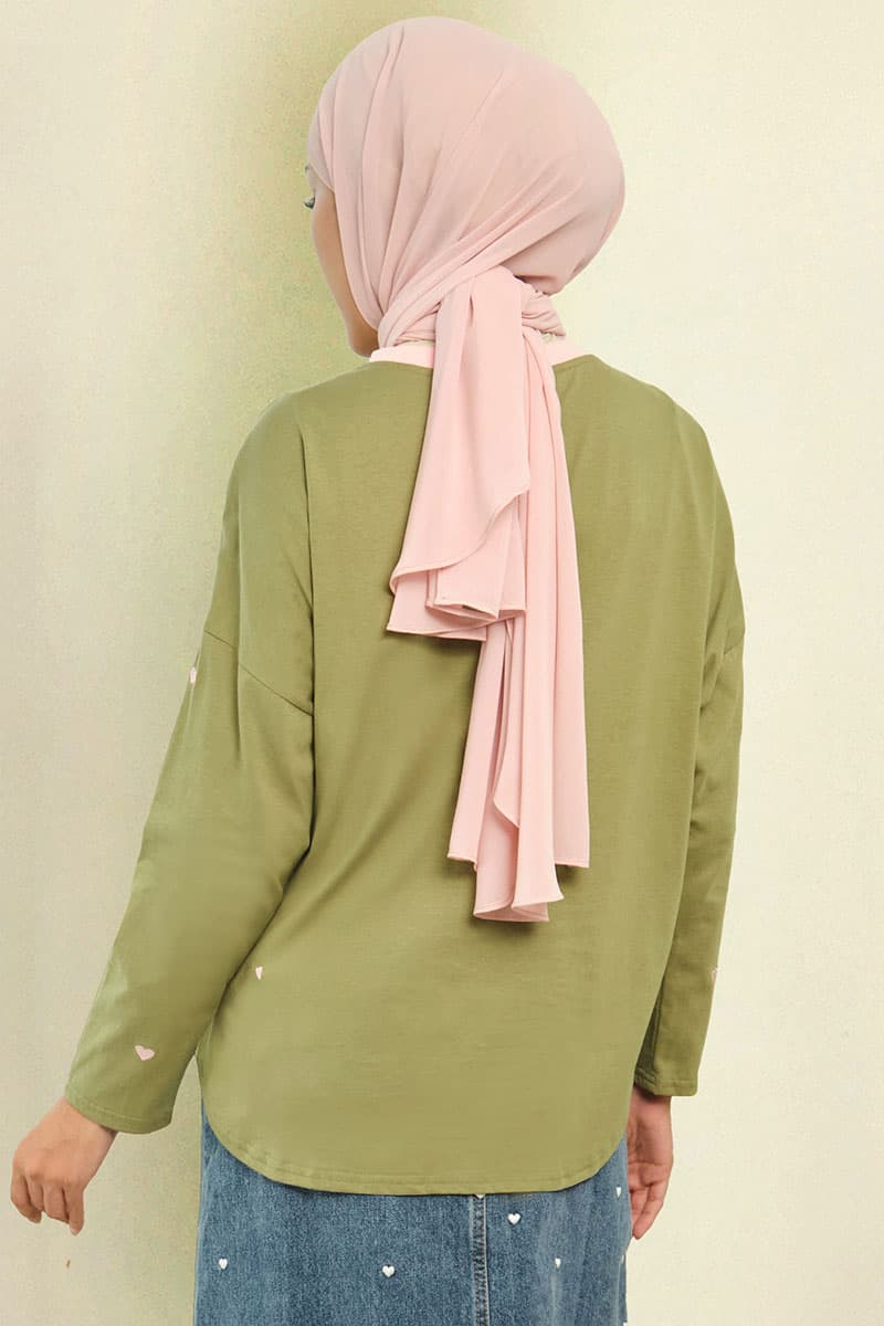 Soffia Round Neck Tee - Matcha - Image 4
