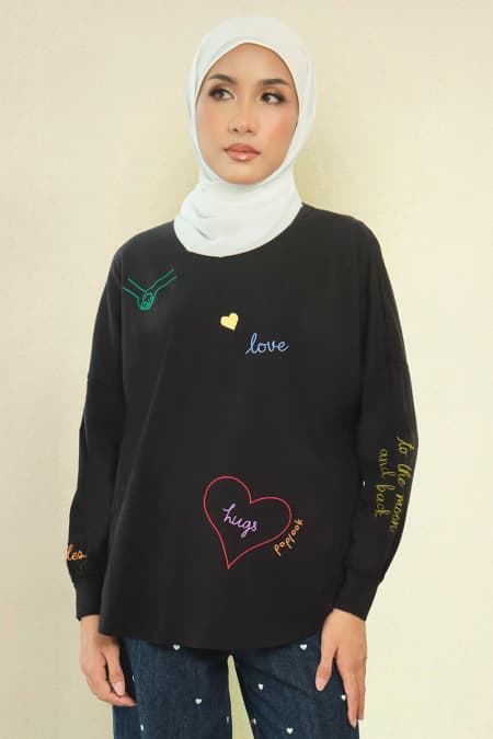 Nessa Round Neck Tee - Black