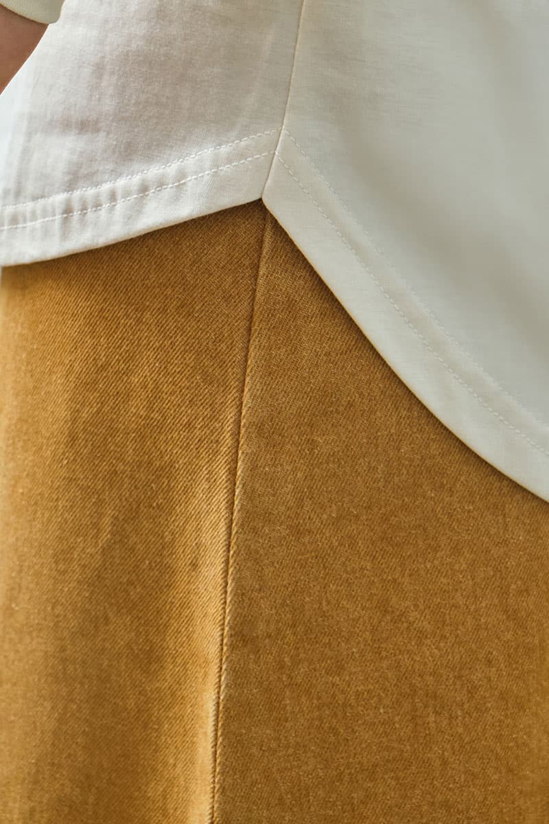 COTTON Castle A-Line Denim Skirt - Camel - Image 5