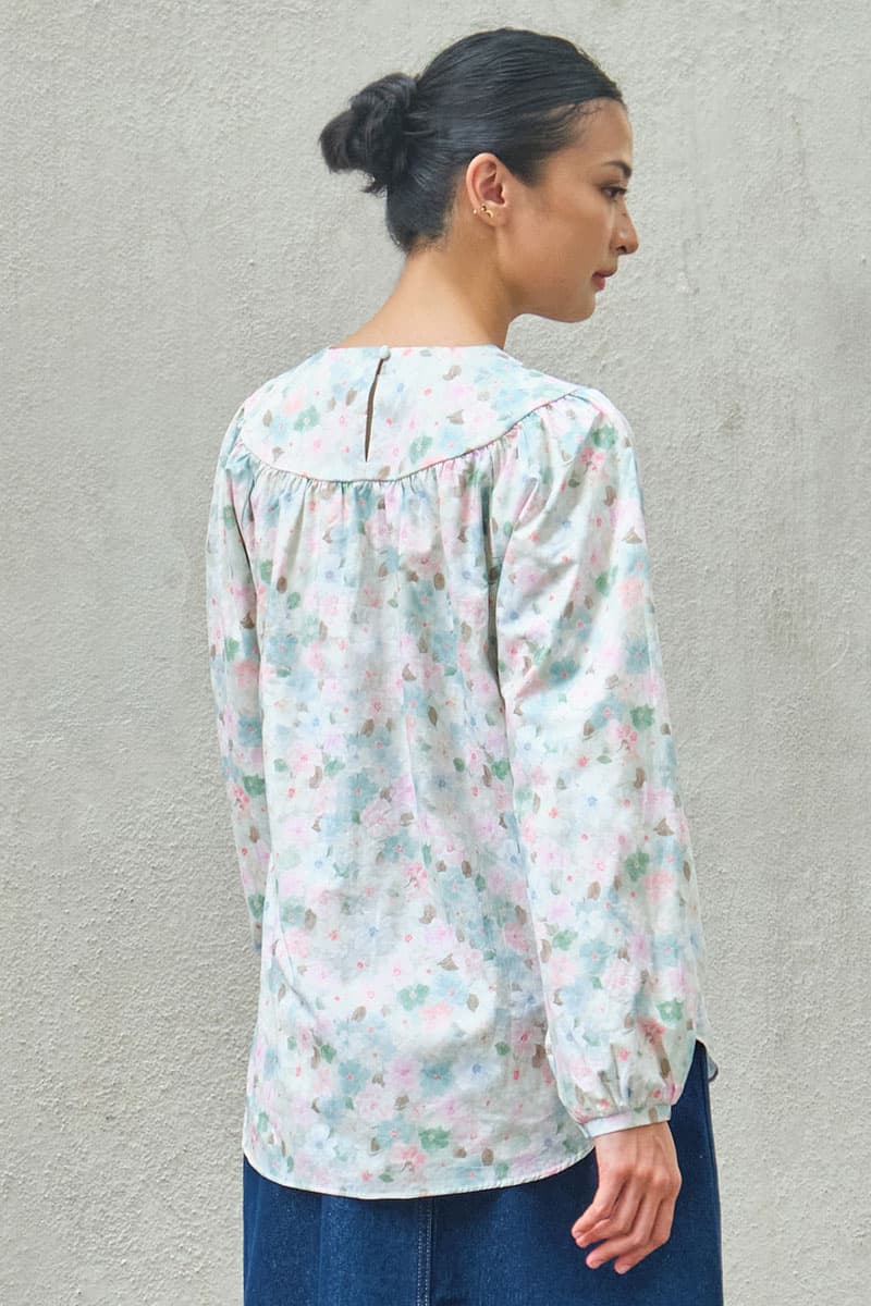 Valley Raglan Sleeve Blouse - Aloe/Pink Floral - Image 4