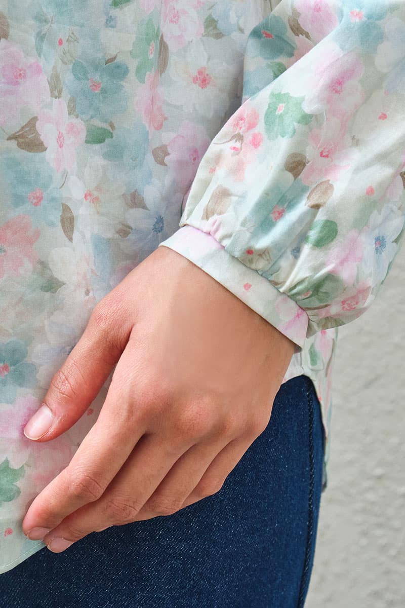 Valley Raglan Sleeve Blouse - Aloe/Pink Floral - Image 6