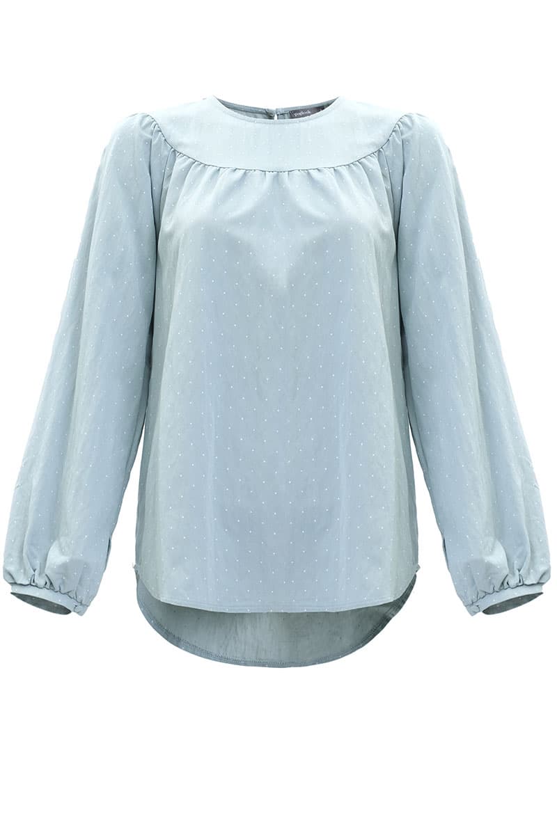Valley Raglan Sleeve Blouse - Aquafoam Polka - Image 2