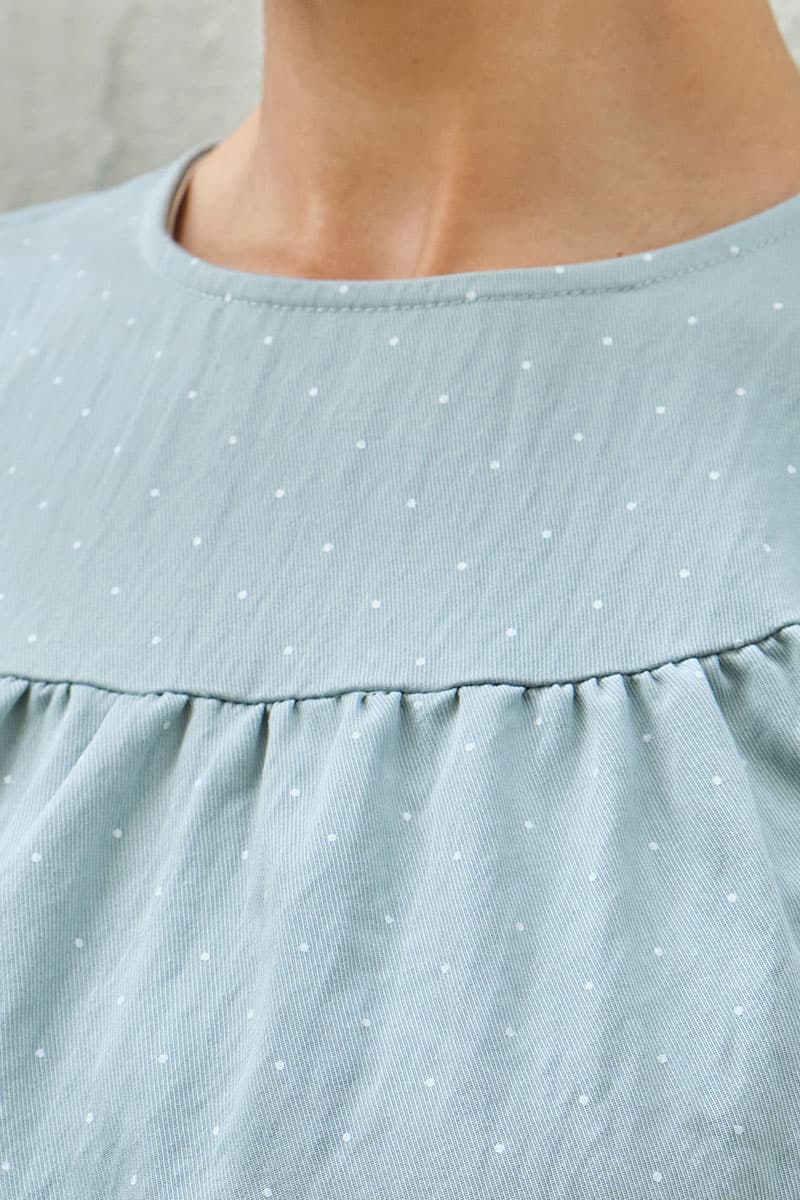 Valley Raglan Sleeve Blouse - Aquafoam Polka - Image 5