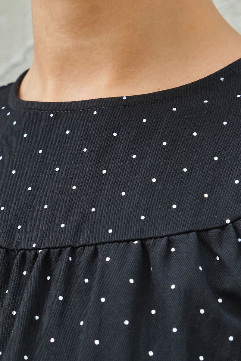 Valley Raglan Sleeve Blouse - Black Polka - Image 5