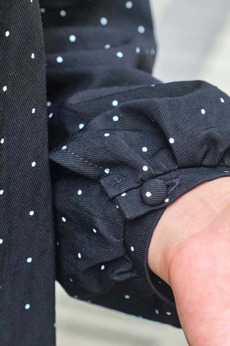 Valley Raglan Sleeve Blouse - Black Polka - Image 6