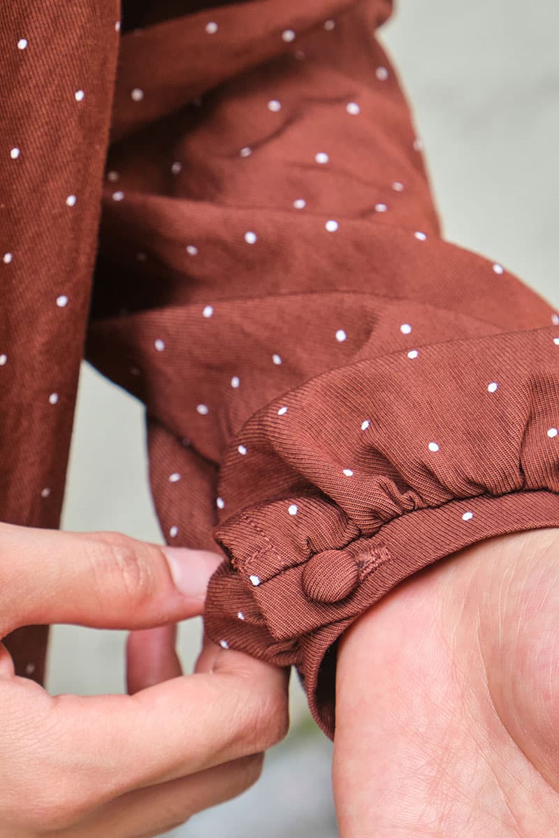 Valley Raglan Sleeve Blouse - Brown Polka - Image 6