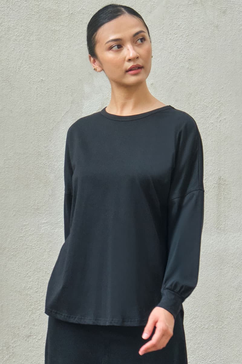 Kirsi Drop Shoulder Sweater 3.0 - Black - Image 1