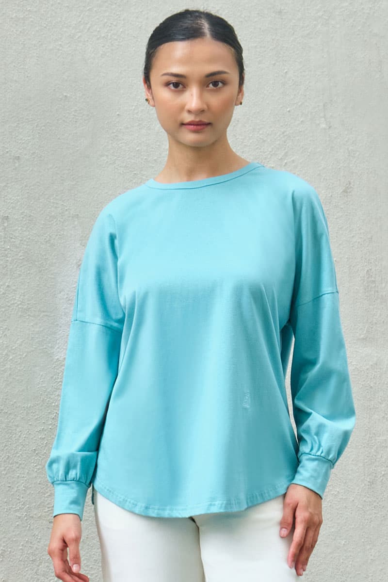 Kirsi Drop Shoulder Sweater 3.0 - Aqua - Image 1