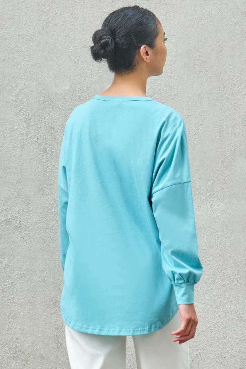Kirsi Drop Shoulder Sweater 3.0 - Aqua - Image 4