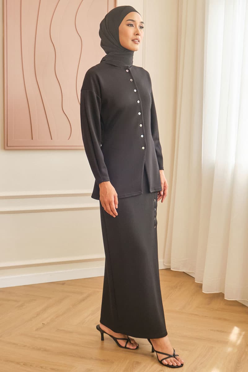 Elm Front Button Blouse - Black - Image 3